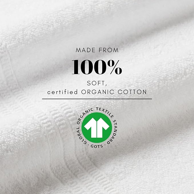 HOMELOVER 4 Piece Luxury Hand Towel Set - 100% Organic Cotton, 500 GSM, Hotel Quality, Highly Absorbent, Soft & Quick Drying Bathroom & Kitchen Towel for Face & Hand Washing (Snow White)