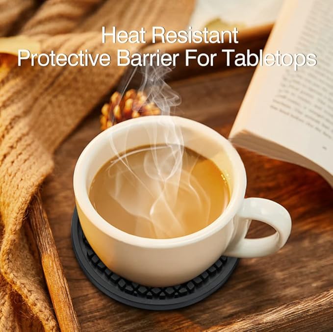 Soft Drinks Coasters Set - Absorbent Cup Mat - Kitchen & Coffee Table Decor (Diamond, 6Pack-Black)
