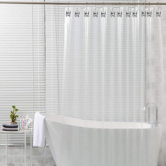 Gothic Shower Curtain Hooks Rings - Skull Decorative Shower Curtain Hooks - Rustproof Stainless Steel Shower Hooks with Halloween Gothic Bathroom Decor Set of 12