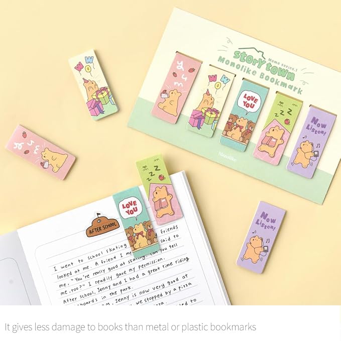 Monolike Magnetic Bookmarks Storytown Momo Series.1, Set of 5