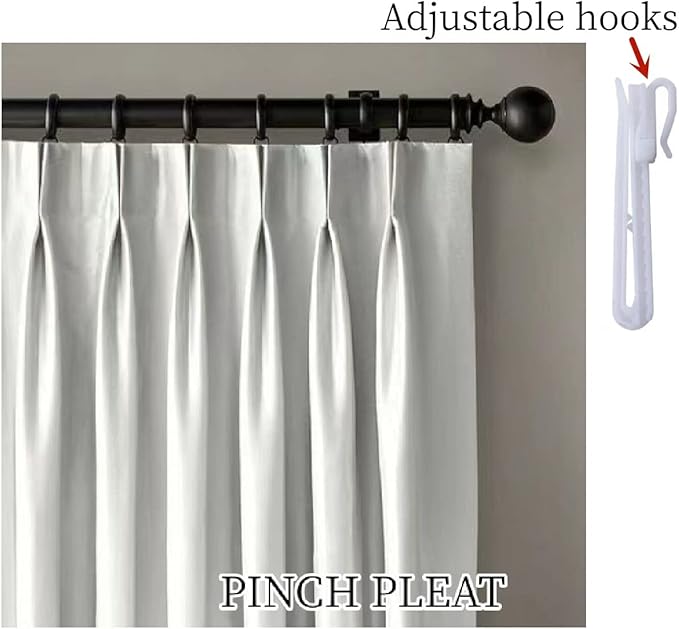 Floral Farmhouse Curtains Semi-Blackout Living Room Drapes 96 Inch Length Cotton Linen Blend Bohemian Window Curtain Panels White Bedroom Drapes, 1 Panel (Pinch Pleated, 100" W x 96" L)