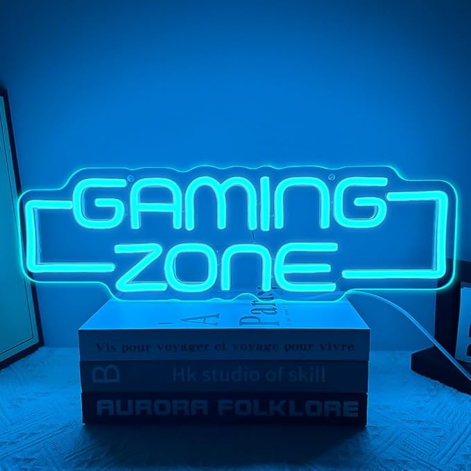 Gaming Zone Neon Sign,Game Zone Neon Sign for Teens Gamer Room Decor,Gaming Light Neon Sign for Gaming Wall Decor,Led Neon Gaming Sign for Gamer Gifts Boys, Kids