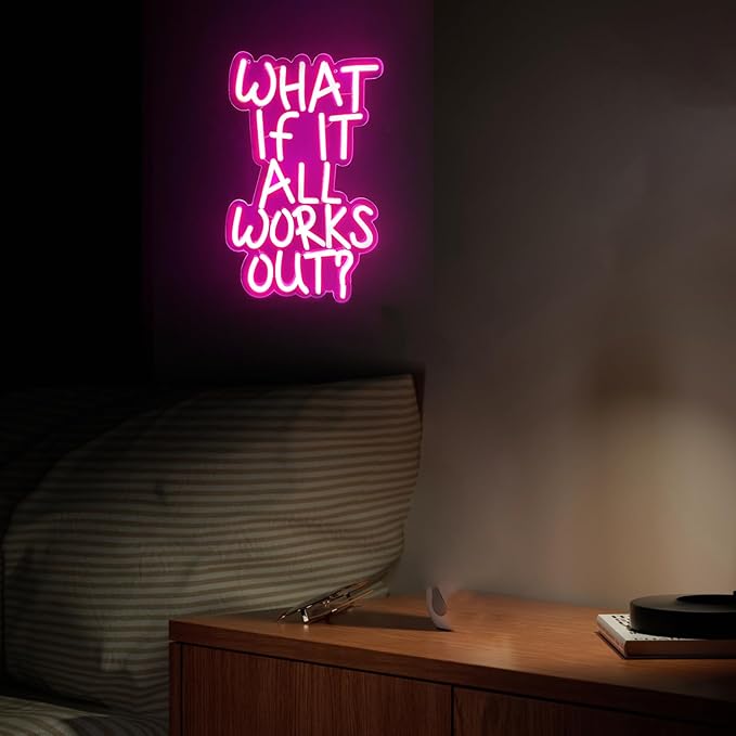 Pink Neon Signs for Wall Decor,Motivational Quotes LED Neon Sign Light, Bright Dimmable Inspirational Office Home Bedroom Wall Decor, Gifts for Kids Birthday