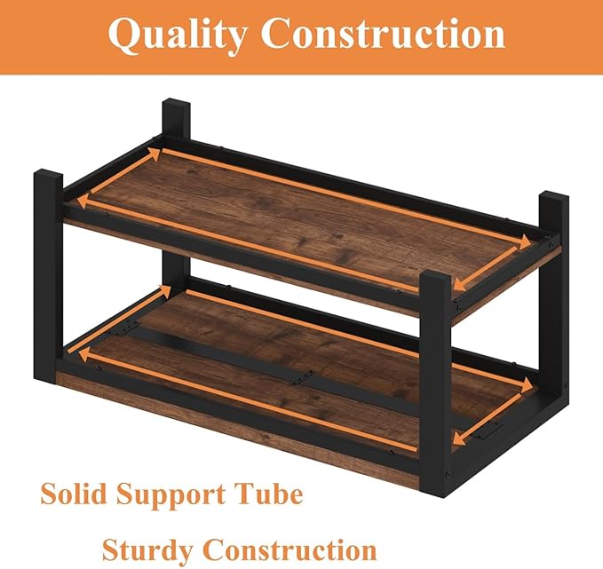 BON AUGURE Coffee Table for Living Room, Industrial Wood and Metal Living Room Tables, Farmhouse Rectangular Center Table (Rustic Oak, 43 Inch)