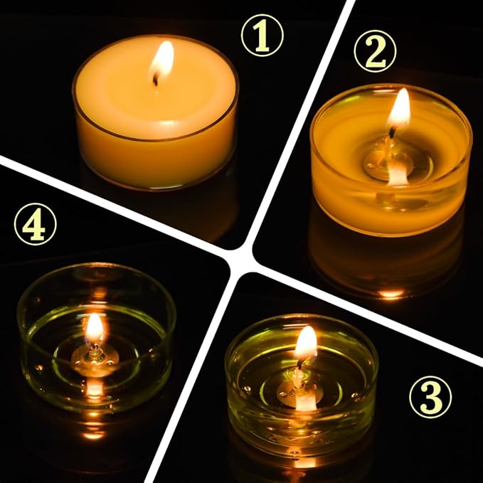 Natural Citronella Tea Light Candles, Tiny Soy Wax Aromatherapy Citronella Tealights Set of 24-4 Hours Burning - Great Gift for Summer Outdoors Indoors Home Garden Patio Balcony