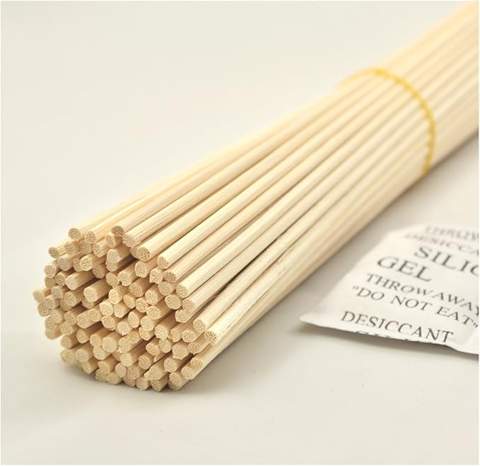 100 Pieces Natural Rattan Reed Diffuser Replacement Sticks (6.3" x 3mm)