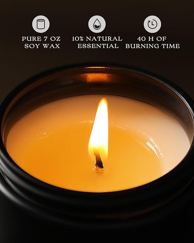 AOOVOO Scented Candles Gift Set - 6 Pack Men Candles for Home Scented, Soy Candle for Men, 42 oz 300 Hour Long Lasting Candle Set for Birthday, Father's Day, Valentine, Christmas, Anniversary