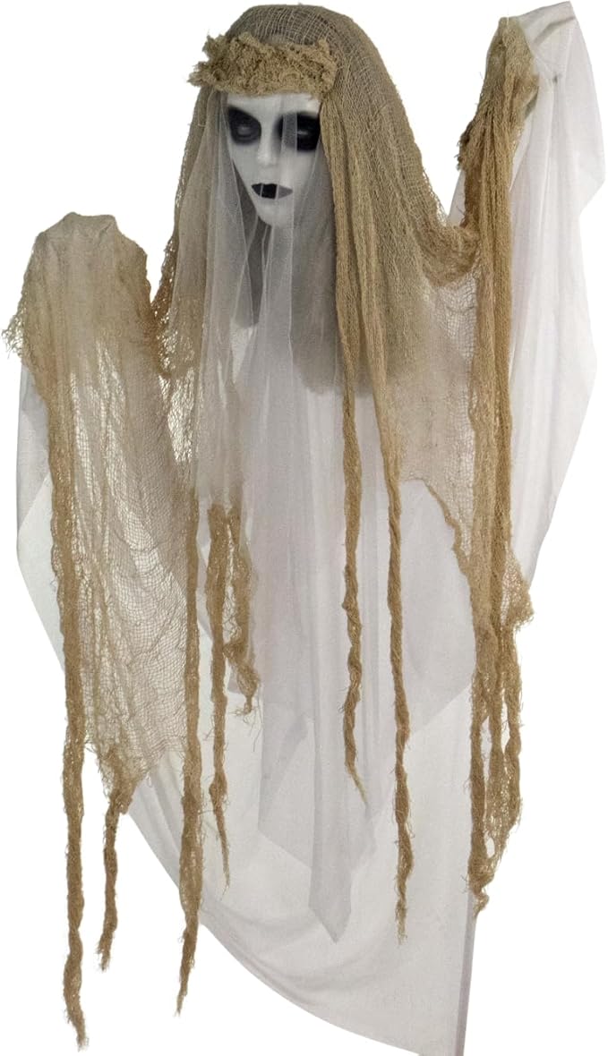 Haunted Hill Farm 47" Hanging Ghost Halloween Animatronic