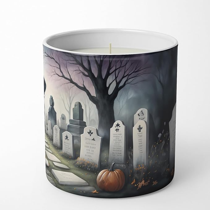 Caroline's Treasures DAC2014CDL Bernese Mountain Dog Spooky Halloween Decorative Soy Candle Nature Soy Wax Essential Oil Home Decor Ideal for Bedroom Kitchen Bath Office Gift, 10 oz