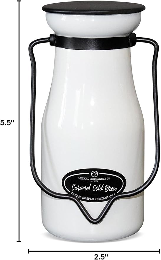 Milkhouse Candle Company, Caramel Cold Brew, Creamery Collection, Scented Soy Candle, 8oz Milkbottle