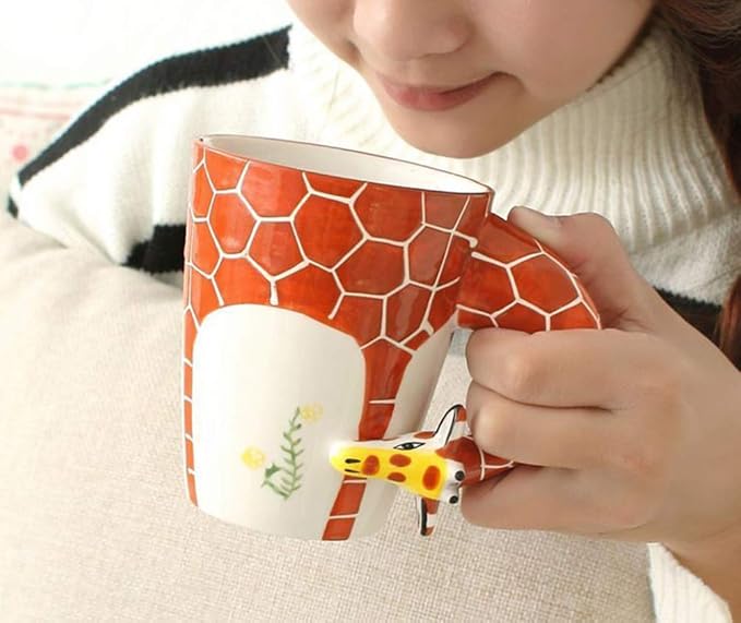 Hand-painted Animals Ceramic Mug (13.66oz) (Giraffe)