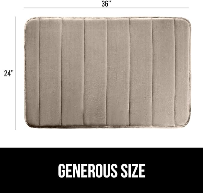 GORILLA GRIP Memory Foam Bath Mat, Soft Absorbent US Designed Bathroom Rug, Gripping Dots Machine Washable Bathmat, Cushioned Floor Mats, Shower Sink Rugs Room Décor Accessories, 36x24 Taupe