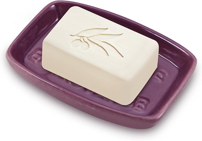 Ceramic Soap Dish, Soap Dish for Shower, Vintage Colorful Soap Holder, Soap Holder with Drain Soap Tray for Bathroom, Shower, and Vanity,Keep Soap Bars Dry