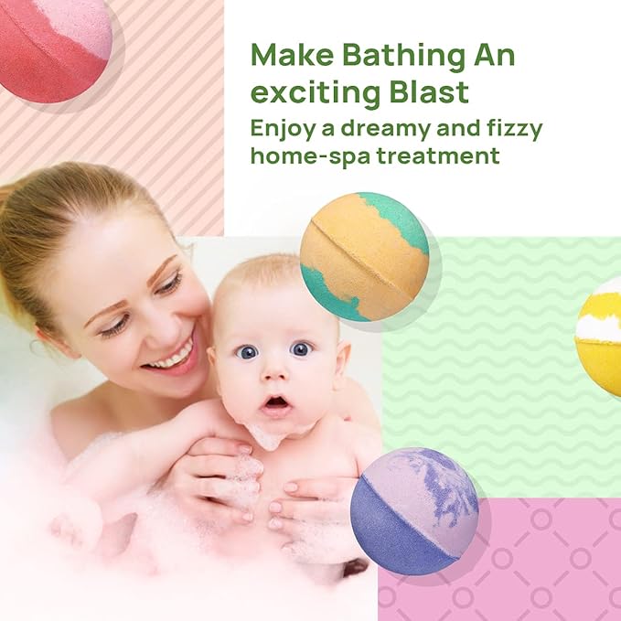 Bath Bombs - 25 Extra Large Pcs + 3 Bubble Bars & Dried Flowers - Bubble Bath Shower Salts for Women, Men & Kids - Relaxing Bathbombs Gift Set Bath Essentials Shower Steamers