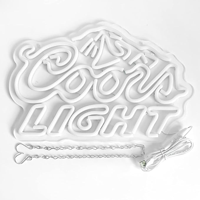 JFLLamp Crs LIGHT Neon Signs for Wall Decor Neon Lights for Bedroom Led Signs Suitable for Man Cave Bar Pub Restaurant Christmas Birthday Party Gift Led Art Wall Decorative Crs Light Bar Sign, 5V Usb Power, 17*11 Inch(Azure+red+white)