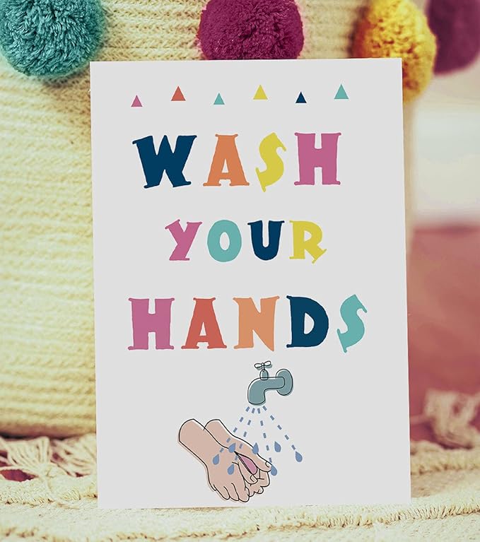 InSimSea Wall Art Prints Poster Funny Bathroom Signs Prints, Bathroom Quotes and Sayings Art Pictures Artwork, Kids Aesthetic Room Wall Decor, set of 4, 8x10 inch, Unframed