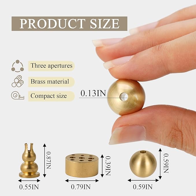 3 pcs Brass Incense Holder,Coil Incense Burner, Incense Cone Burner,3 Styles Brass Incense Sticks Burner for Home Décor, Meditation, Yoga