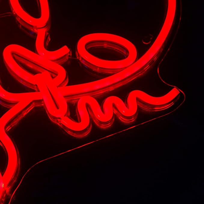 Red Alien LED Neon Signs, Shop Bar Pub Man Cave, Hip Hop Party Signs For Game Room and Bedroom Wall Decor