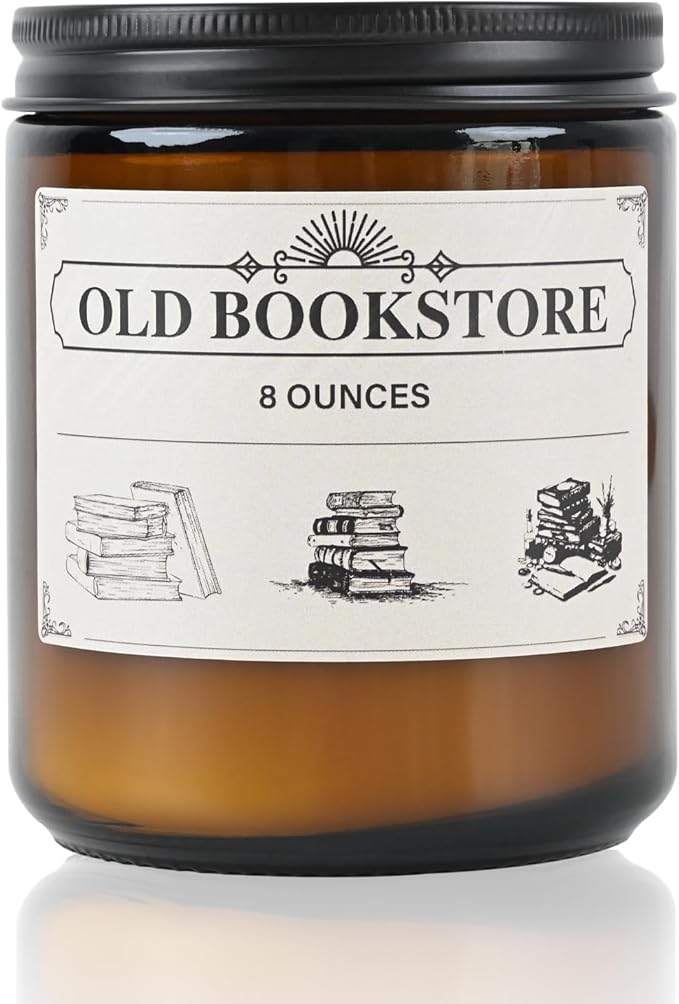 Old Bookstore Candle,Book Lovers Gifts,8 oz 40 Hours Burn Soy Wax Candle Gift for Readers Birthday Gifts for Book Lovers,Librarian
