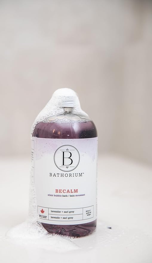 Bathorium BeCalm Bubble Elixir, Relaxing Bubble Bath with Bergamot, Earl Grey Tea & Lavender, Moisturizing & Soothing for Skin, Stress Relief and Relaxation, Approximately 10 Baths, 16.9 fl.oz