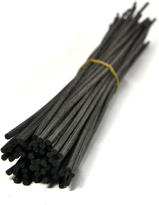 100 Pieces Coloring Rattan Reed Diffuser Replacement Refill Sticks (8" x 3mm, Black)