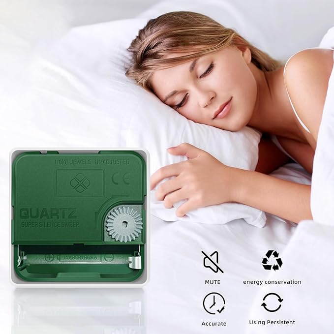 Wall Clock, 13 Inch Non-Ticking Silent Battery Operated Quartz Analog with LCD Display for Perpetual Calendar and F° Temperature, Ideal Modern Home, Bedroom, Kitchen, Office Decor (Gold)