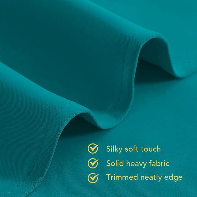 NICETOWN Thermal Insulated Peacock Teal Blackout Curtains for Bedroom, Window Treatment Solid Grommet Room Darkening Drape Panels for Bedroom (Set of 2, 70 by 63 inches Long)