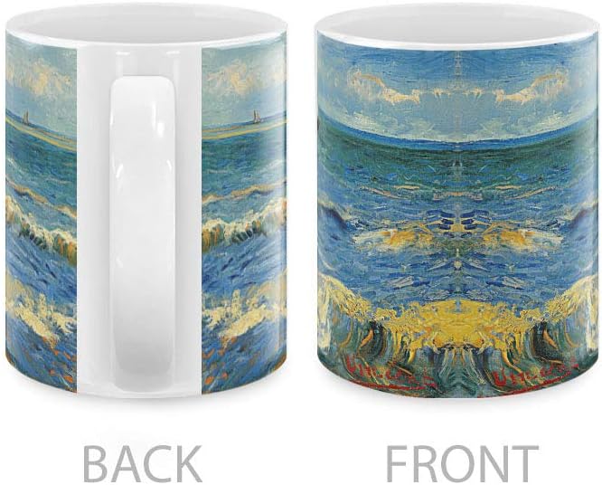 MUGBREW Classic Art Seascape Near Les Saintes Maries De La Mer Vincent Van Gogh Ceramic Coffee Mug Tea Cup, 11 OZ