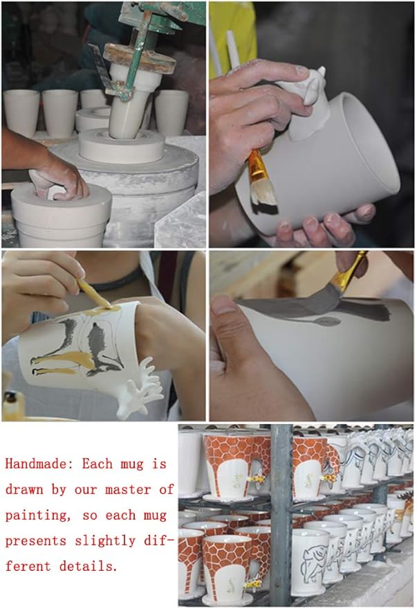 Hand-painted Animals Ceramic Mug (13.66oz) (Giraffe)