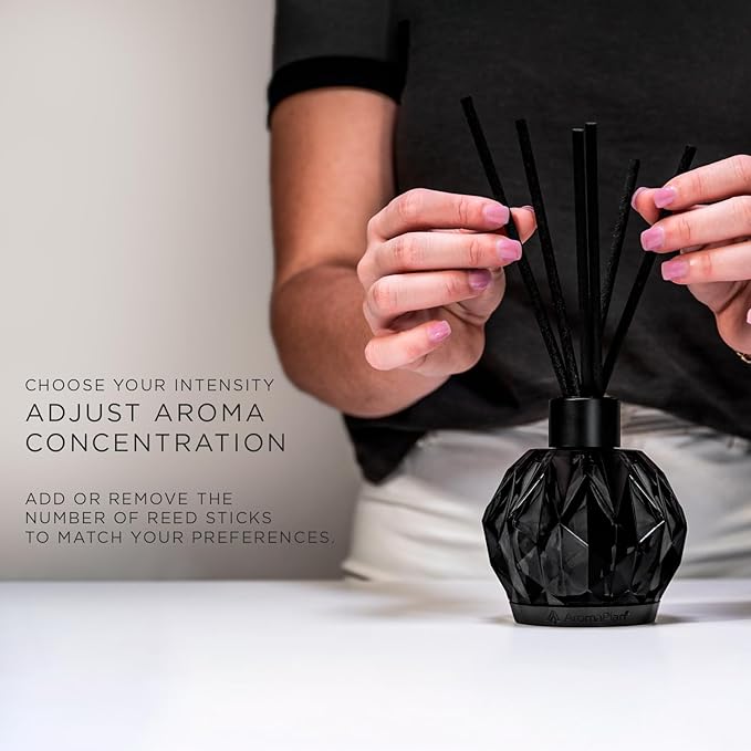 Aromaplan Reed Diffuser, Fresh & Clean Scent Diffuser (8.45 fl oz, 250ml)- Luxury Reed Diffusers Set for Home- Includes Reed Diffuser Sticks & Fragrance Oil in a Glass Bottle