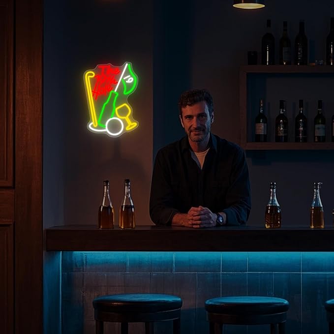 The 19th Hole Neon Sign, Golf Neon Signs For Wall Decor, Sports Led Light Up Signs for Bar Golf Club Home Party Decorations Gifts
