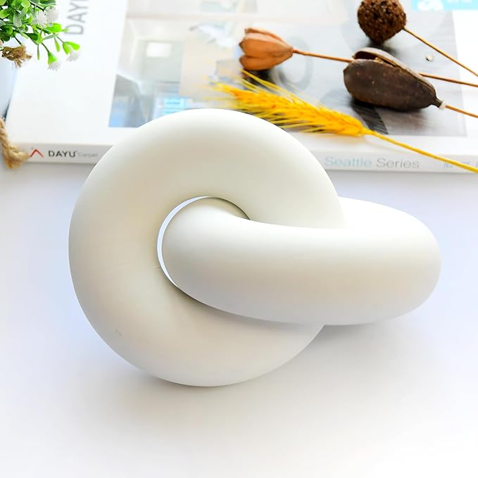 Wood Knot for Coffee Table Wood Link Chain Decor Shelf Decorations, Modern Farmhouse Bookshelf Decorative Objects