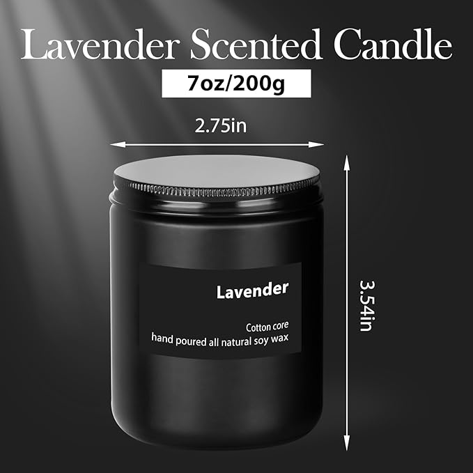 Premium Scented Candles, Soy Candles for Men & Women,7oz Lavender Candle with 40H Burn Time, Aromatherapy Candle for Home.