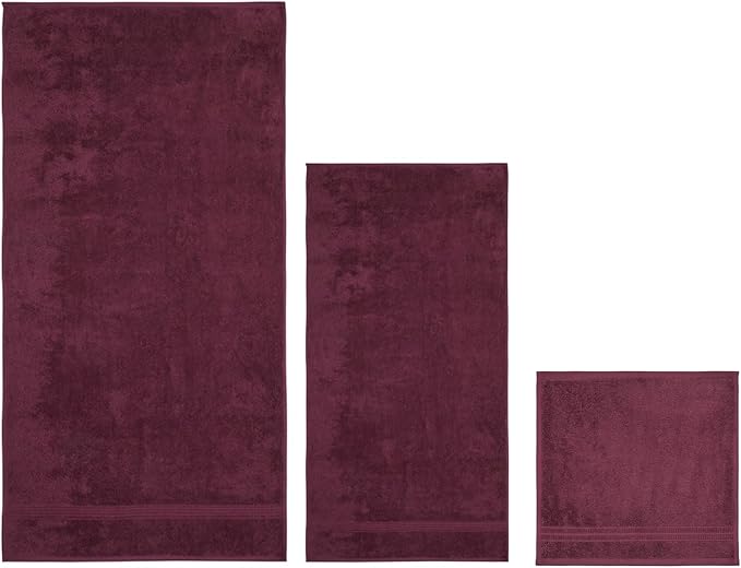 HOMELOVER 4 Piece Luxury Bath Towel Set - 100% Organic Cotton, 500 GSM, Hotel Quality, Highly Absorbent, Soft & Quick Drying Bathroom Towels for Showering, Washing & Guests (Plum Purple)