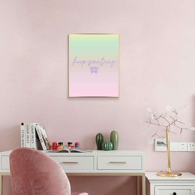 InSimSea Wall Art Prints Poster Pastel Art Posters for Room Aesthetic Wall Decor, 11x14in Purple Preppy Aesthetic Room Picuters for Living Room Bedroom, Bathroom Decor (UNFRAMED)