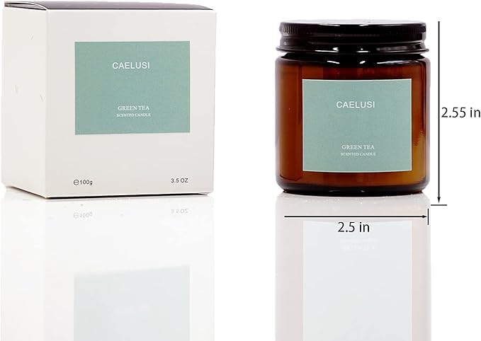 Candles for Home Scented Aromatherapy Candles Natural Soy Wax Candles Gifts for Women/Men Premium Candle with Essential Oils Long Lasting Amber Jar Candles(Vanilla Green Tea 1 Jar 8.5 oz)