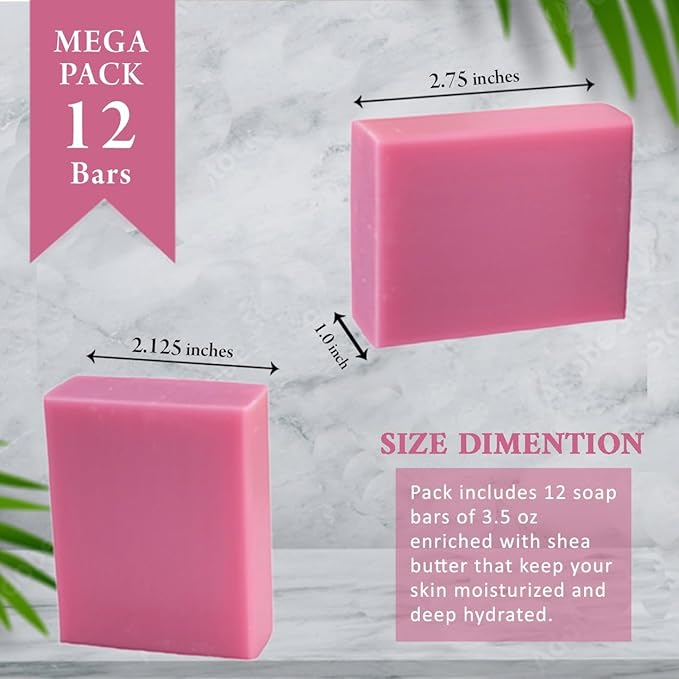 Berry Crush Scented Natural Soap Bars (5 Bars), 3.5oz Moisturizing French Triple Milled Soap Bars Enriched with Shea Butter - Pure Plant Oil Bath & Body