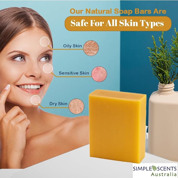 Manuka Honey Scented Natural Soap Bars (5 Bars), 3.5oz Moisturizing French Triple Milled Soap Bars Enriched with Shea Butter - Pure Plant Oil Bath & Body