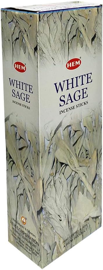Trumiri Incense Stick Holder Bundle with Hem White Sage 20g Incense Sticks - Pack of 6 (Approx 120 Sticks)
