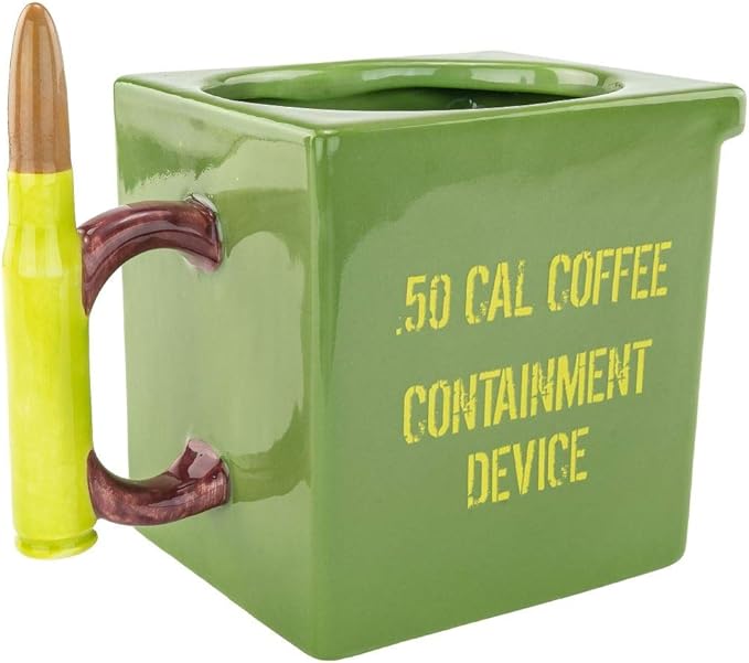Fairly Odd Novelties .50 Cal Ammo Container Novelty Mug Military Coffee Tea Cup Gag Gift