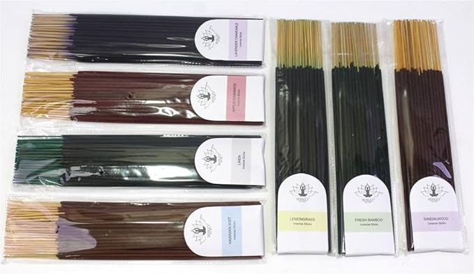 Hosley 360 Pack Assorted Incense Sticks Bamboo, Apple Cinnamon, Sandalwood, Lavender, and More Fragrance. Idea for Home, Wedding, Spa, Meditation & Aromatherapy