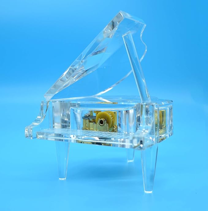 Piano Music Box Crystal Song Fur Elise, Clockwork Mechanical Piano Toy Piano Ornament Classical Romantic Valentine Gift (for Elise)