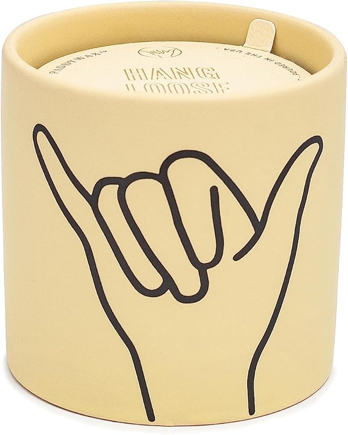 Paddywax Candles Impressions Artisan Hand-Poured Scented Candle, 5.75-Ounce Jar, Hang Loose Shaka - Ocean Rose + Bay