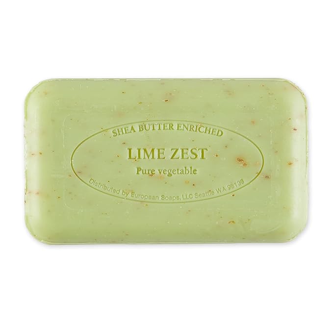 Pre de Provence Artisanal Soap Bar, Natural French Skincare, Enriched with Organic Shea Butter, Quad Milled for Rich, Smooth & Moisturizing Lather, Lime Zest, 5.3 Ounce