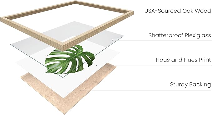 HAUS AND HUES Plant Wall Art - Set of 4 Plant Pictures Wall Art and Green Wall Art Collection, Botanical Prints, Sage Green Leaves Paintings For Wall, Minimalist Wall Art (Beige Frame, 11x14)