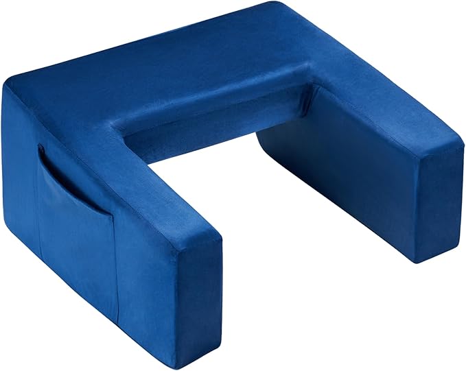 Homguava Reading Pillow Memory Lap Desk Foam Pillow for Adults Gaming Pillow Arm Rest Pillow for Reading, Crocheting, Gaming or Sitting in Bed (Blue, Medium)