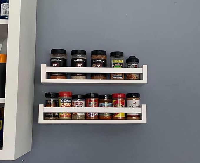 Gneric Floating Shelves for Wall, White Nursery Book Shelves, 15.7 inch Kids Bookshelf, Wall Shelves for Living Room Bedroom Decor,Kitchen Spice Rack,Bathroom Storage Rack(2 Pack)
