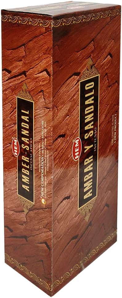 Amber Sandal Incense Sticks and Incense Stick Holder Bundle Insence Insense Hem Incense Sticks