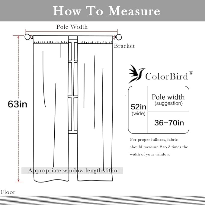 ColorBird Farmhouse Semi-Blackout Window Curtains 2 Panels Embroidery Lattice Cotton Linen Darkening Curtains with Tassel Rod Pocket Window Drapes for Dining Living Bedroom (52" W x 63" L, Linen)