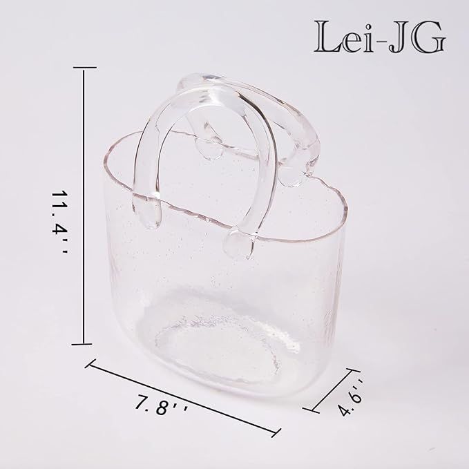 Crystal Handbag Shape Flower Vase - Transparent, Fish Bowl, Home Decor, Events, Office, Garden, Wedding